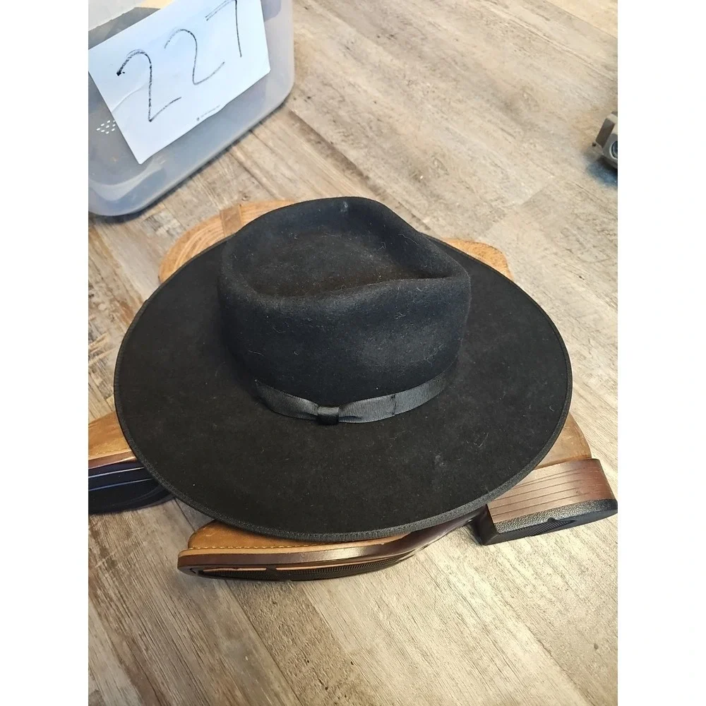 Lack of Color 100% Australian Wool Fedora Hat‎ Size 57cm Black EUC